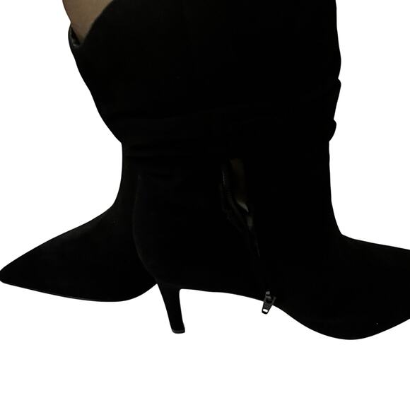 Nine West Womens Gonda Mid Calf Suede Leather Boot Black Size 8.5 - Picture 2 of 5